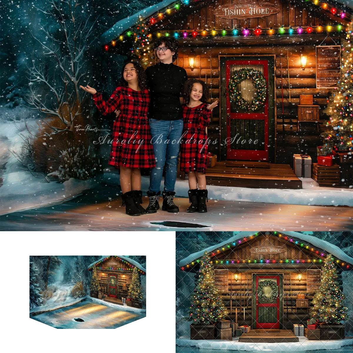 Фон для фотосъемки с изображением зимнего озера