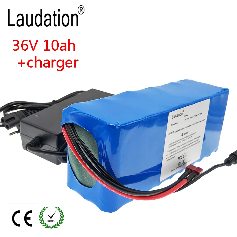 

Laudation 36V 10ah 500W High Power and Capacity 42V 9.6ah 18650 Li-Ion Battery Motorcycle Electric Car Bicycle Scooter with BMS
