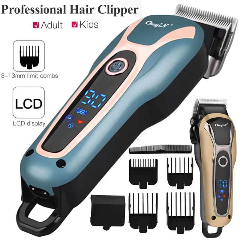 

CkeyiN LCD Professional Hair Clipper Men's Barber Beard Trimmer Electric Rechargeable Cutting Machine Cordless Haircut Adult