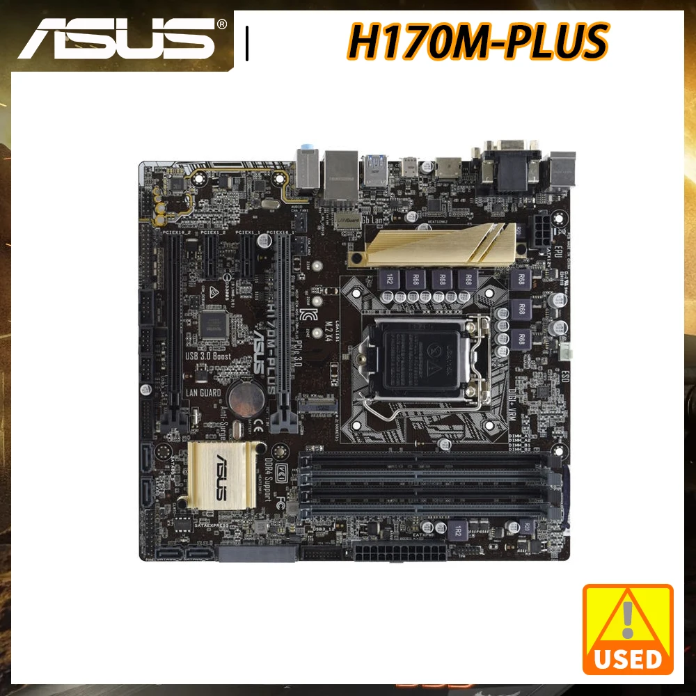 

ASUS H170M-PLUS Motherboard 1151 Motherboard DDR4 Intel H170 6th Gen Core i7/i5/i3 Cpus 64GB PCI-E X16 HDMI M.2 SATA3 Micro ATX