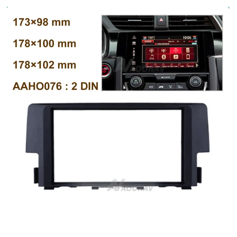 

DVD Player Mount Surround Trim Kit Car Radio Panel Mainframe Retrofit Stereo Frame Dashboard For Honda for Civic 2016