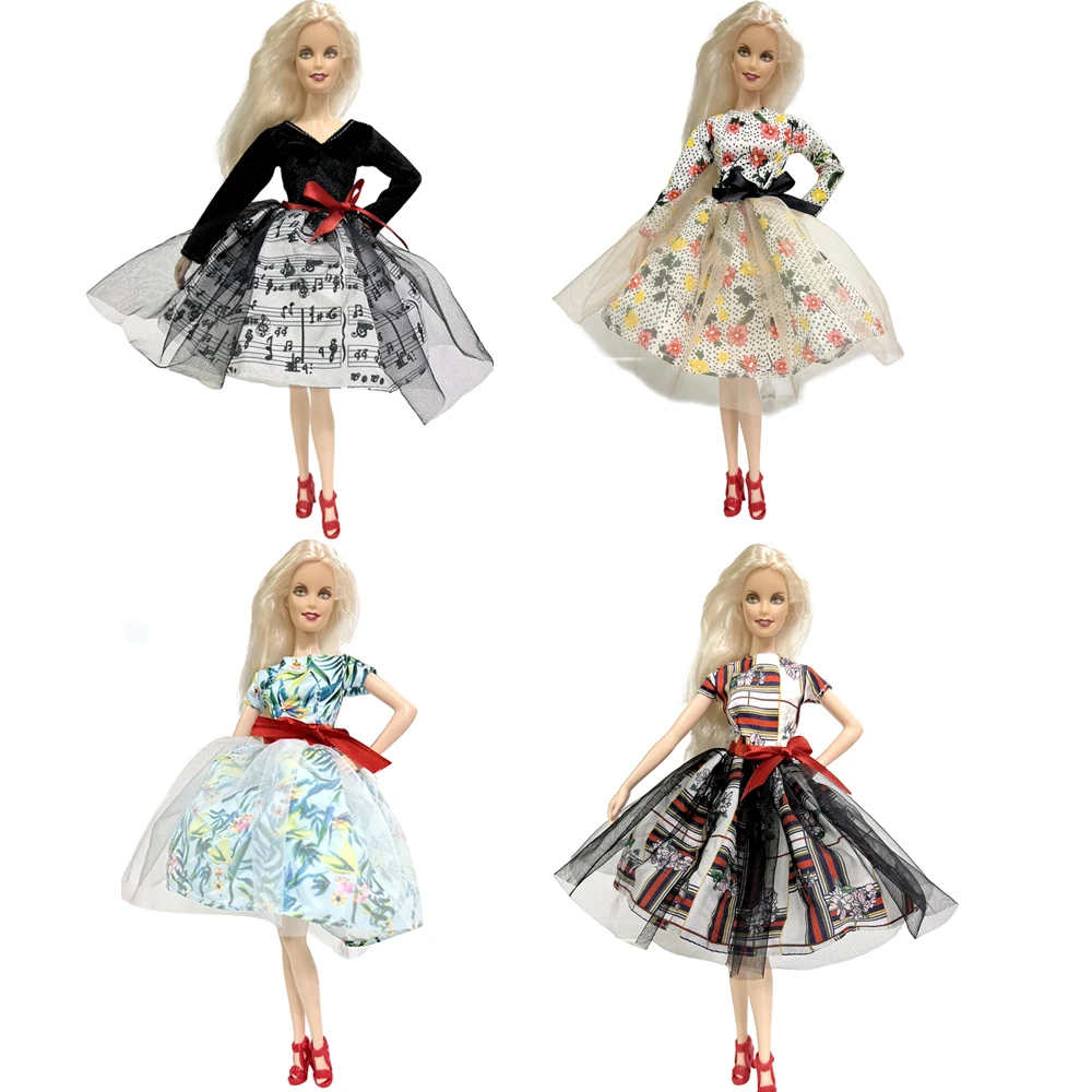 

NK 4 Pcs/ Set Fashion Dress Romantic Doll Clothes Evening Skirt for Barbie Doll For 1/6 BJD Doll House Gift Doll Accessories
