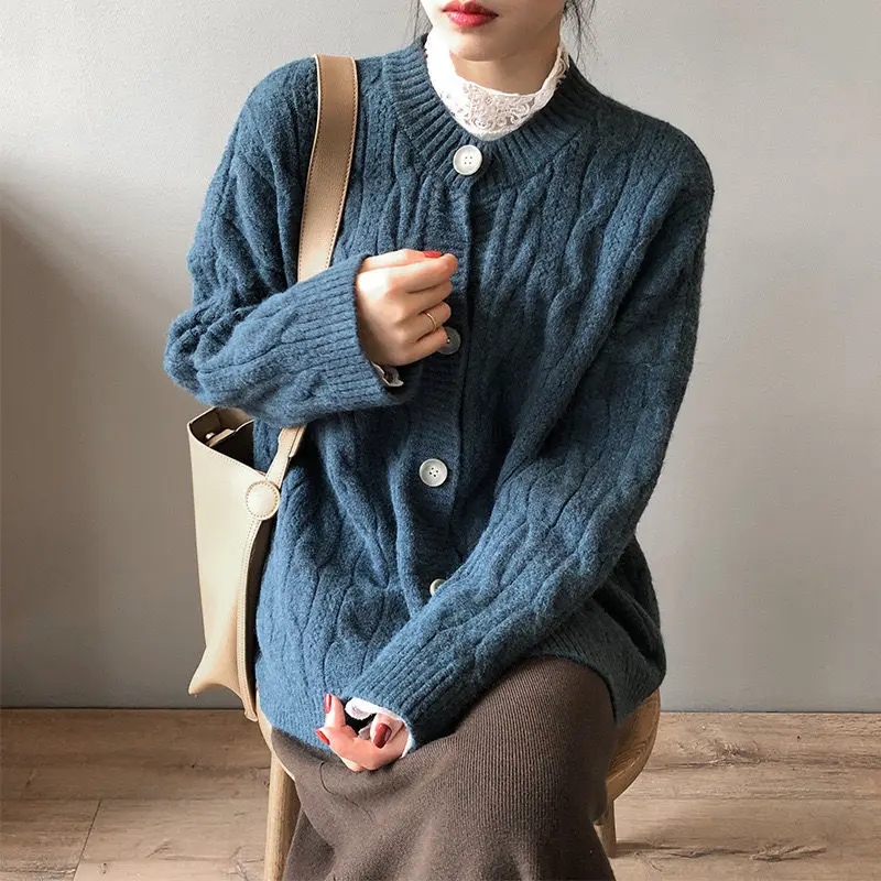 

Fall 2021 autumn women new Hot selling crop top sweater cardigan women korean fashion netred casual knitted ladies tops BAy212