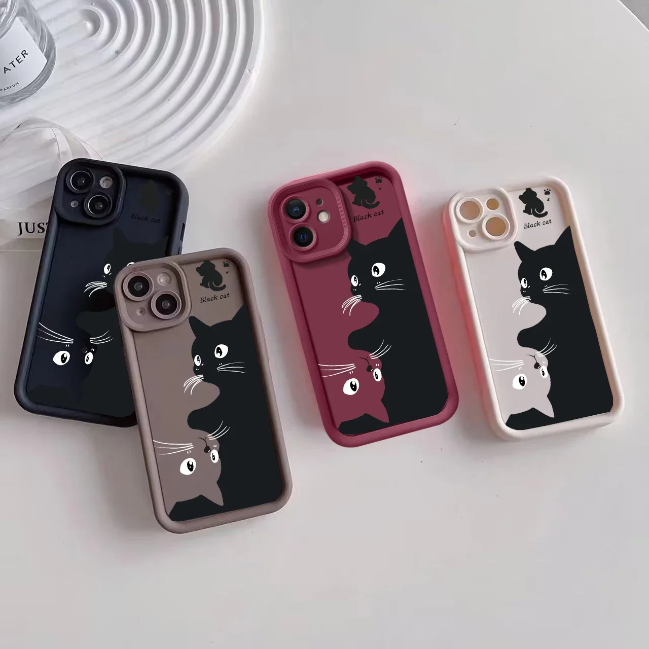 Силиконовый чехол для телефона Cute Cat Samsung Galaxy A55 A15 A54 A16 A35 A25 A24 A14 S24 S25 Ultra S22 Plus S21 S20 S23