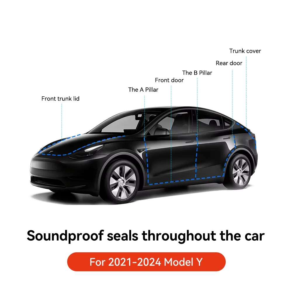 

YZ для Tesla Model 3 Model Y, дверной уплотнитель, комплект звукоизоляции, уплотнитель края автомобиля, звукоизоляция, защита от шума, аксессуары Tesla