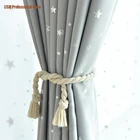 Занавески для гостиной, серые шторы с принтом звезд для детей, для мальчиков, для спальни, детского сада, оконные занавески