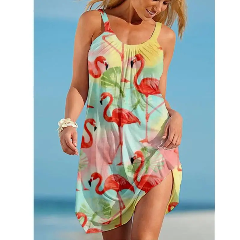 

Платье женское летнее с цветочным принтом, свободный сарафан средней длины с V-образным вырезом, модный Повседневный Сарафан в стиле ампир с...