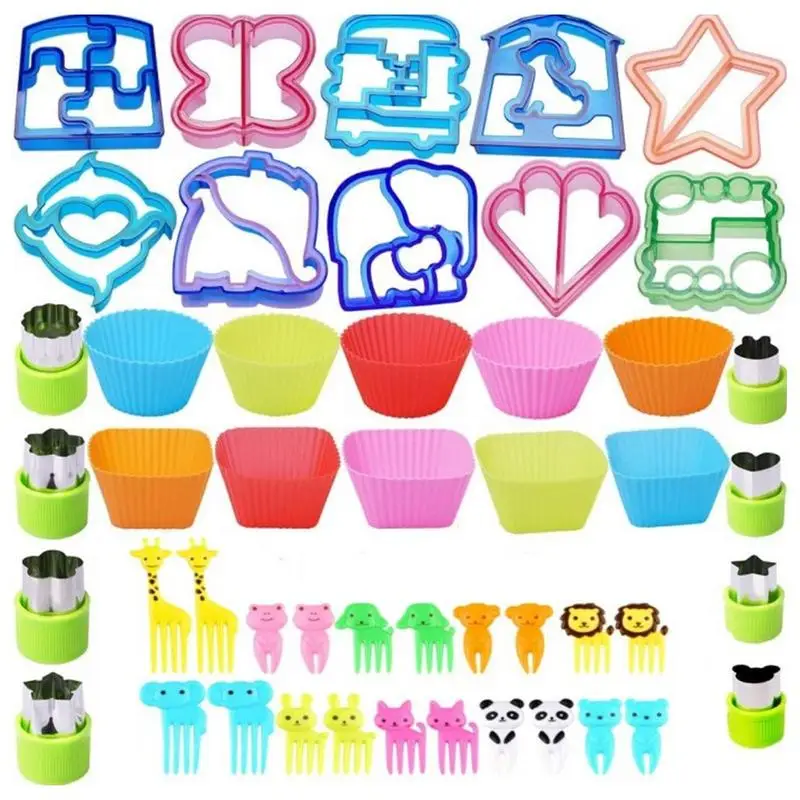

Plastic Sandwich Cutters Set for Children Kids Food Cookie Bread Mold Maker Fruit Vegetable Shapes Cutting Mould Baking Tools
