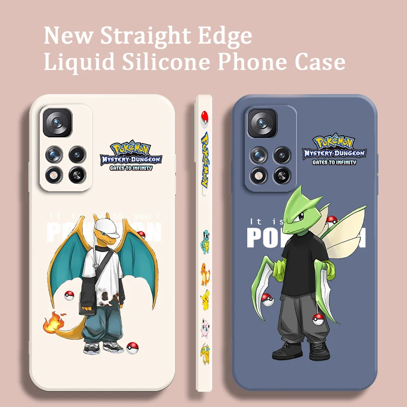 

Pokemon Dragonite Snorlax Art Phone Case For Redmi Note 12 11 11S 11T 10S 10 9S 9T 9 8T 8 Pro Plus 5G Liquid Left Rope Cover