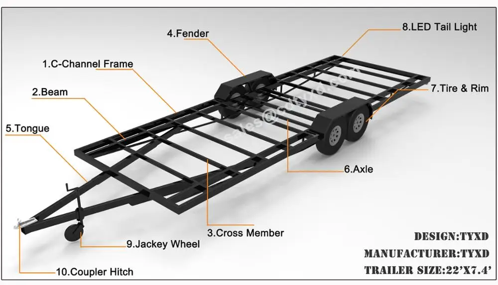 

Heavy Duty Flatbed Car Utility Trailer For Sale