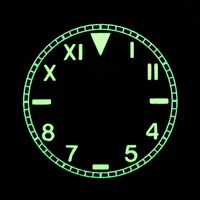 4r35 movement retro literal watch accessories assembly nh36 no calendar roman green luminous dial 28 5mm