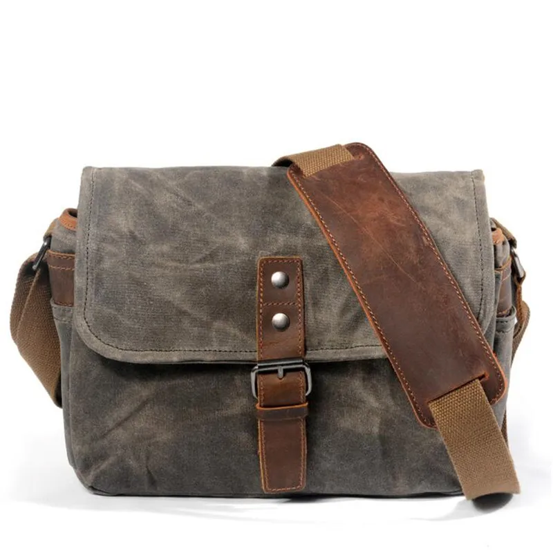 

Bag Shockproof Bag Crossbody Casual Men Wax Men's Men Messenger For Bag Bag Camera Travel Canvas Vintage Man Oil