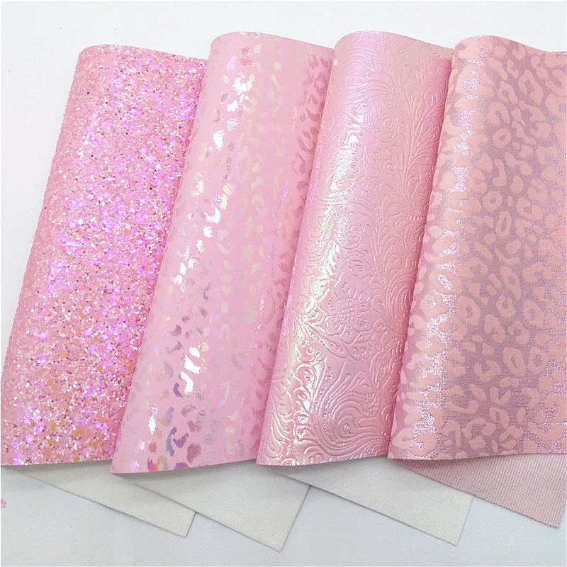 Розовый Блестящий кожаный Леопардовый бархатный тканевый розовый зеркальный