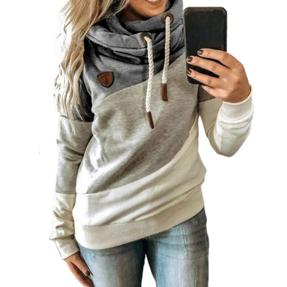 

Casual Pullover Sporty Color Block Patchwork Hoodie Hooded Autumn Winter Autumn Hoodie for Gathering