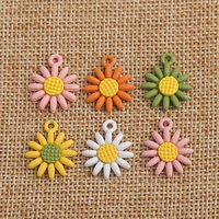 10pcs cute alloy sunflower charms for jewelry making girls fashion drop earrings pendants necklaces diy handmade bracelets gifts