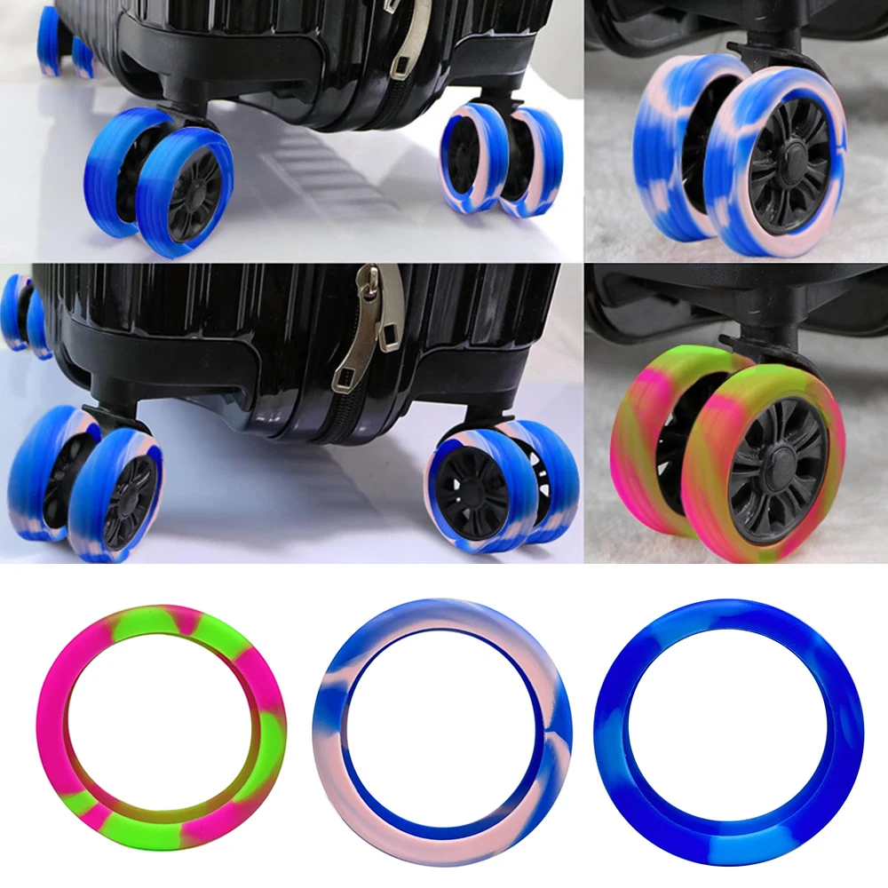 

8Pcs Luggage Wheels Protector Silicone Luggage Accessories Wheels Cover For Most Luggage Reduce Noise Travel Luggage Suitcase