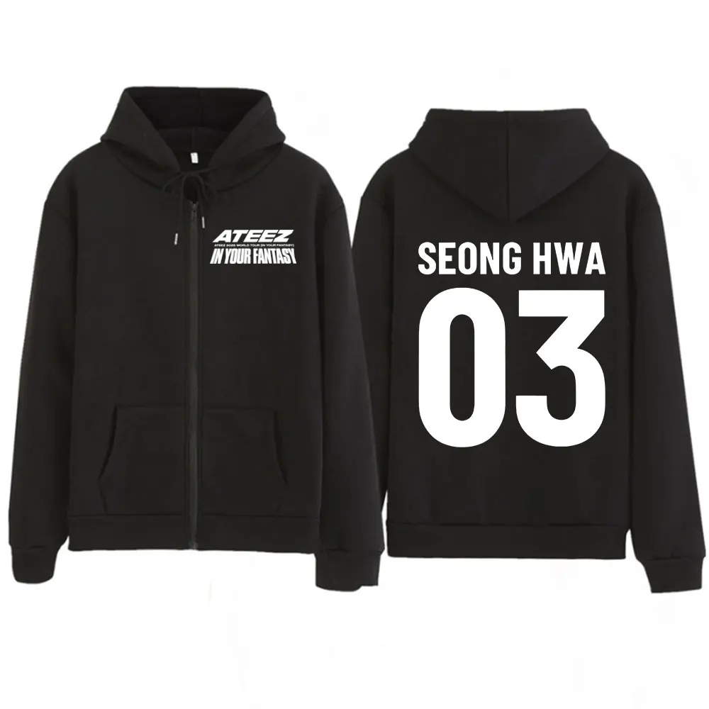 Фото Ateez 2025 World Tour in Your Fantasy Толстовка на молнии Hongjoong Seonghwa Yunho Yeosang San Mingi Wooyoung Jongho Толстовка на молнии №5