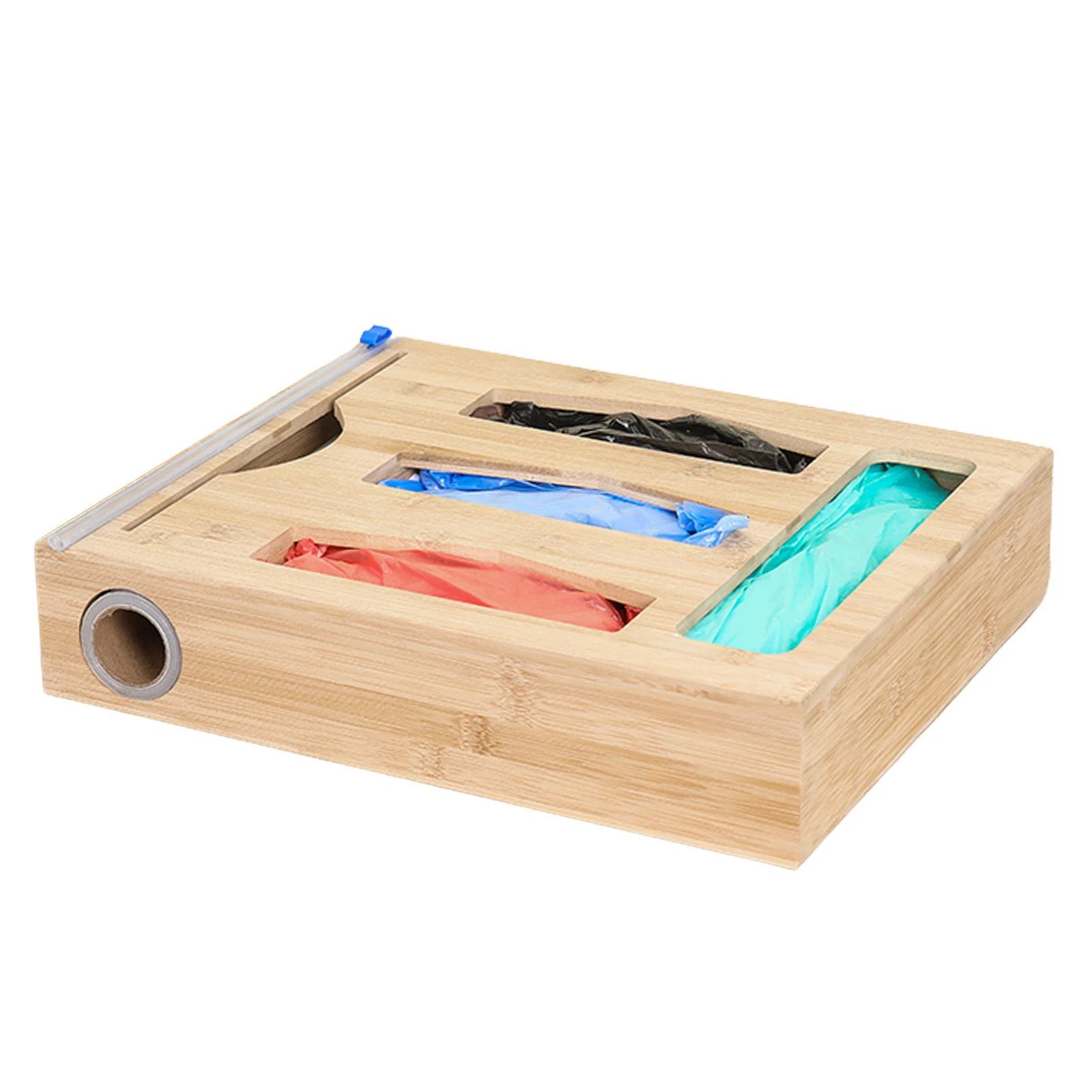

Wooden Ziplock Bag Storage OrganizerWooden Ziplock Baggie Dispenser Holder Bag Storage Organizer For Kitchen Drawer