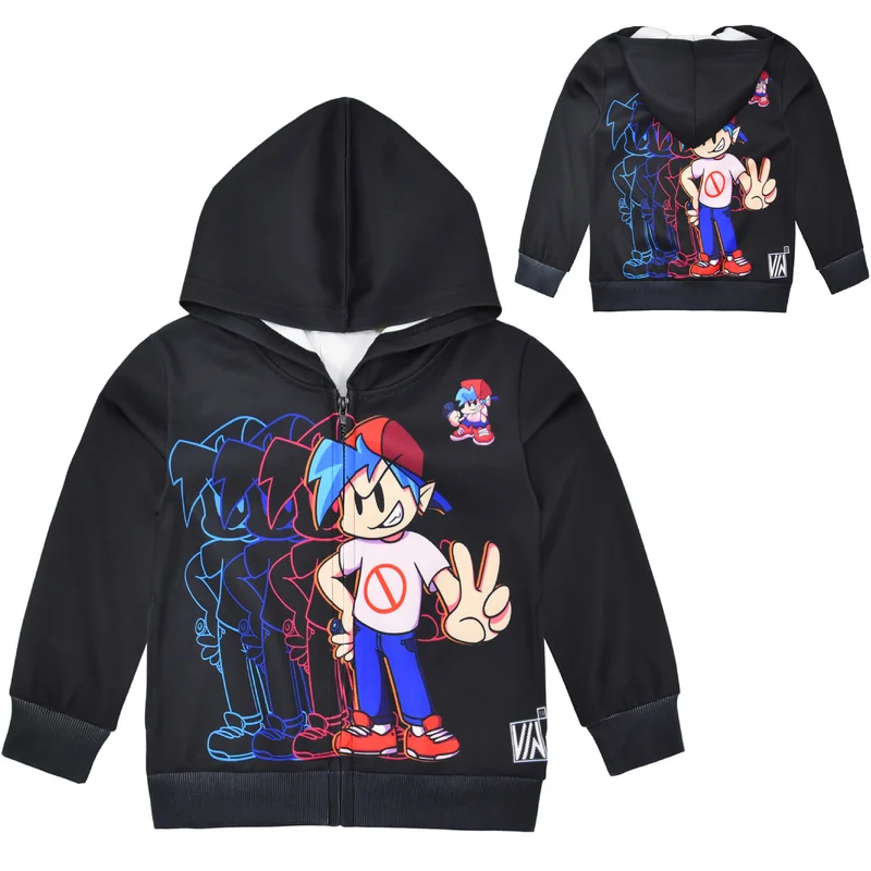 

Friday Night Funkin Zipper Hooded Jacket Coat for Kids Boy Girls