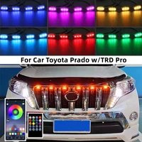 6 pcs appremote 12v front grille lighting waterproof used for car toyota prado wtrd pro grill only front grille lighting drl