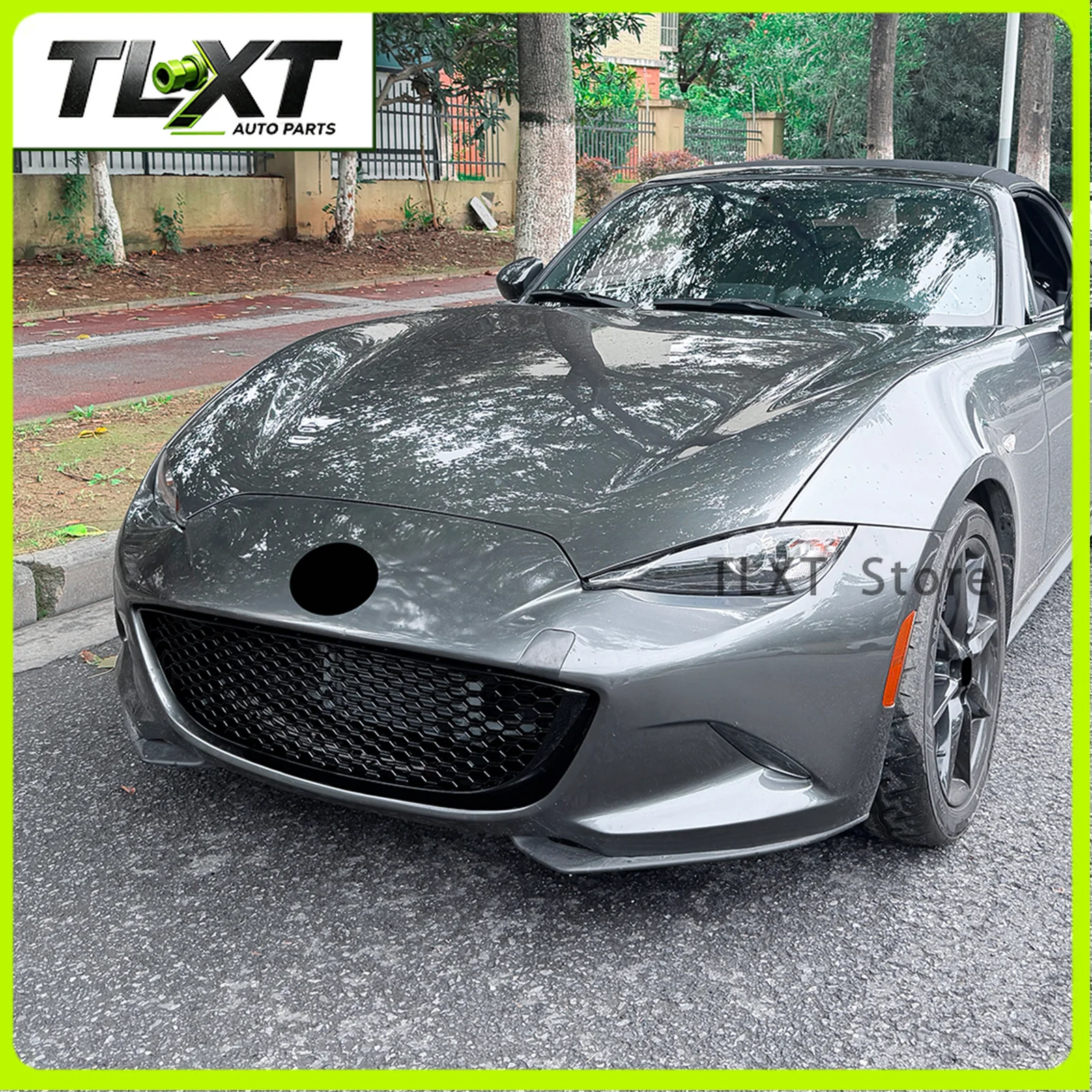 Для Mazda MX-5 Miata ND 2016-2026 гг. Глянцевая черная верхняя решетка переднего бампера, сетка капота, воздухозаборник, защита кузова, гоночная решетка. (art.: 3920dd1fcae63) - 3920dd1fcae63