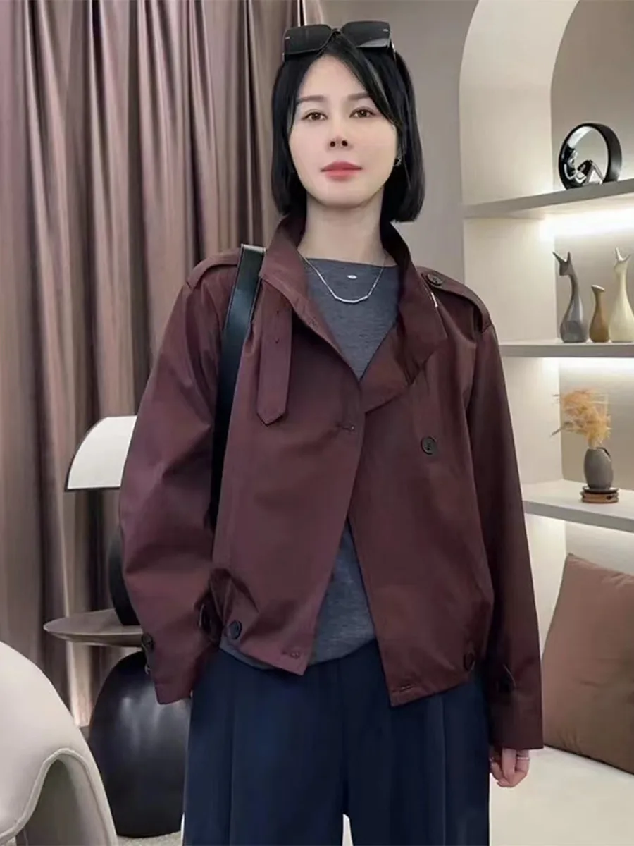 European Goods High-Grade Short Trench coat Outerwear Women 2024 Autumn New Small Loose Casual Fashion Top