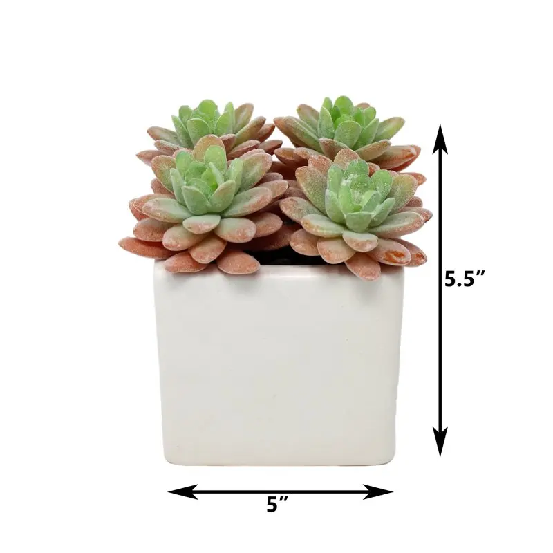

Artificial Pink Sugar Succulent Arrangement in White Ceramic Planter