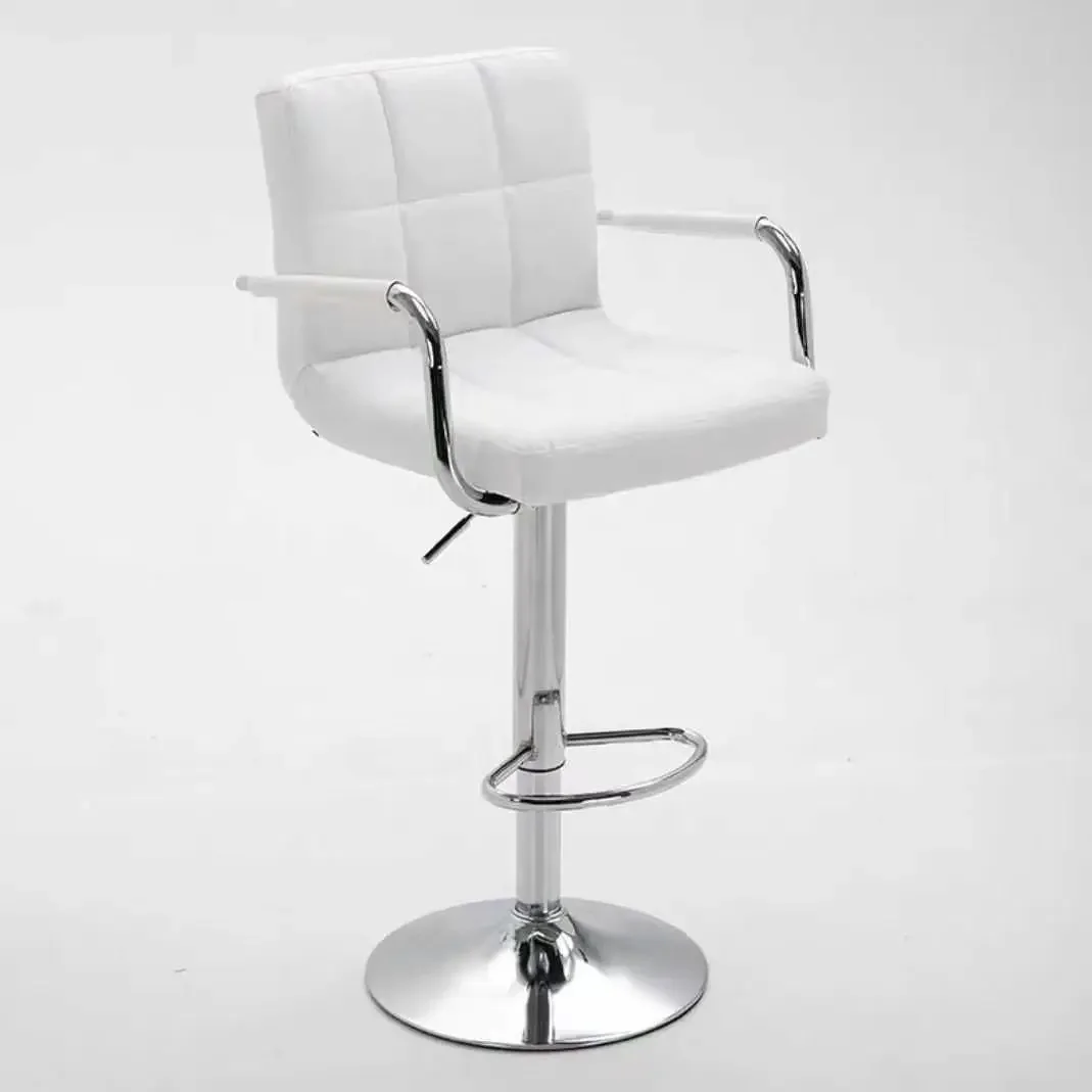 Регулируемые барные стулья современные квадратные из искусственной кожи набор