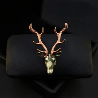 exquisite high end mens deer head brooch suit corsage vintage personalized minority luxurious pin accessories jewelry gfits pin