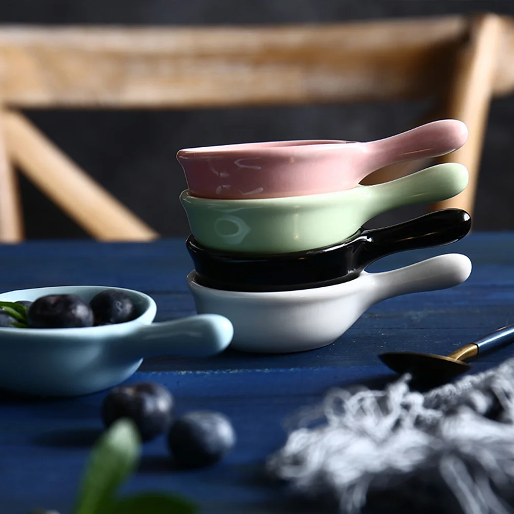 

Sauce Dipping Dish Bowl Ceramic Mini Dishes Appetizer Bowls Plate Plates Condiment Soy Handle Food Porcelain Dip Cup Seasoning