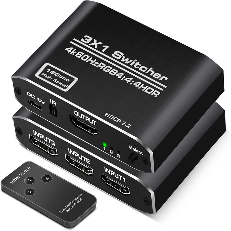 

2021 Лучший 4K HDMI-совместимый переключатель для порта 2,0 Sup RGB 4:4:4 HDR переключатель 4K 60hz2.0 переключатель дистанционный IR UHD 4 порта Переключатель