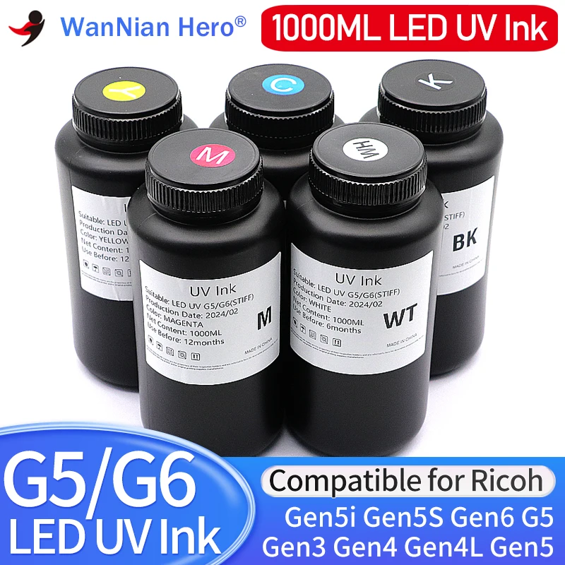 1000 мл эргономичные УФ-чернила для Ricoh Gen3 Gen4 Gen4L Gen5 Gen5i Gen5S Gen6 G3 G4 G5 G5i G6 печатающая