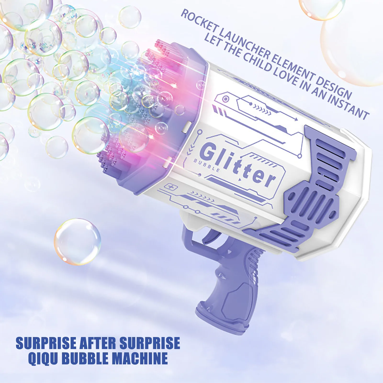 

Automatic Bubble Gun Electric Bazooka Bubble Gun 76 Holes Bubble Machine Blower Maker Soap Bubbles Guns For Girls Children Toys