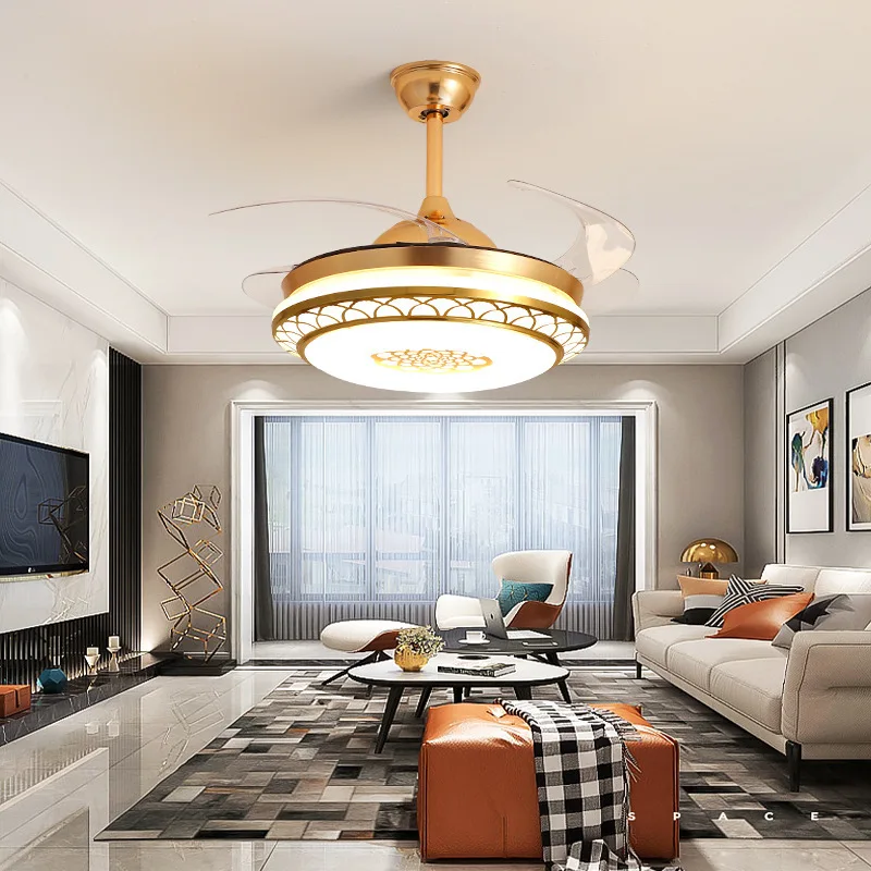 Потолочный вентилятор с преобразователем частоты невидимый светодиодный лампа