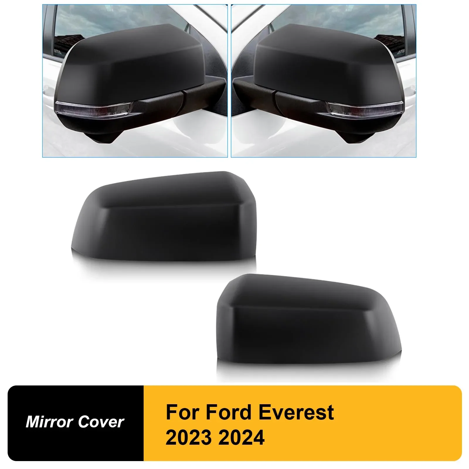Крышка дверного зеркала House матовый черный для Ford Everest 2023 2024 автомобильные