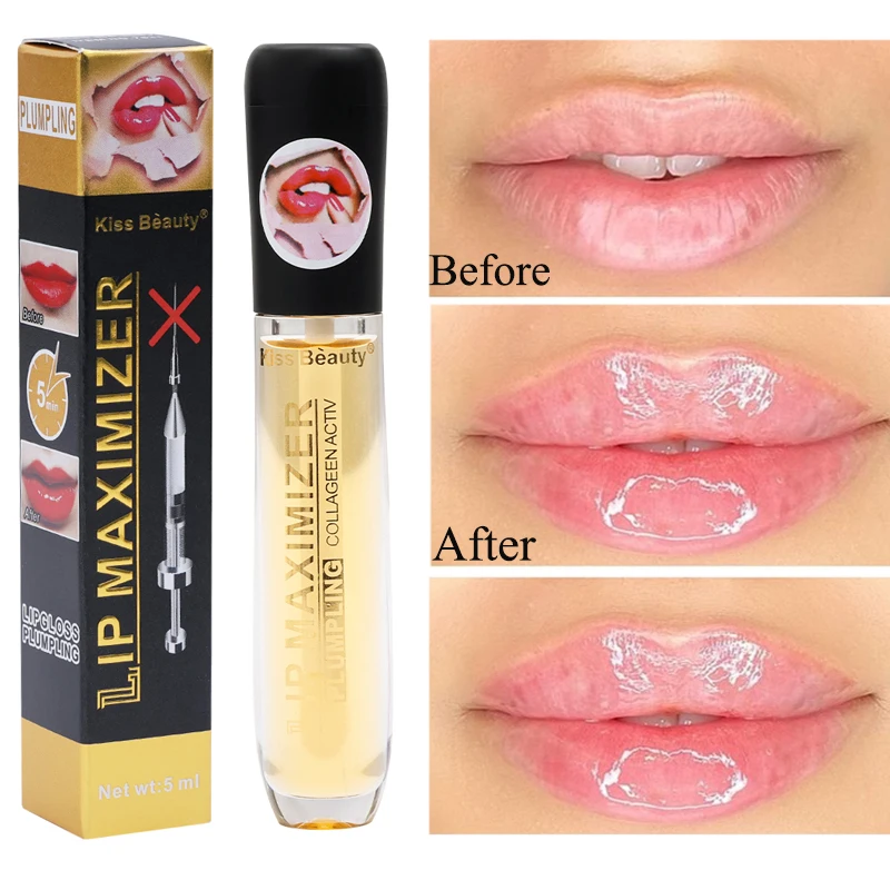 5ml Plumping Lip Gloss Makeup Transparent Moisturizing Repairing Reduce Fine Line Oil Brighten Enhance Serum Cosmetics |