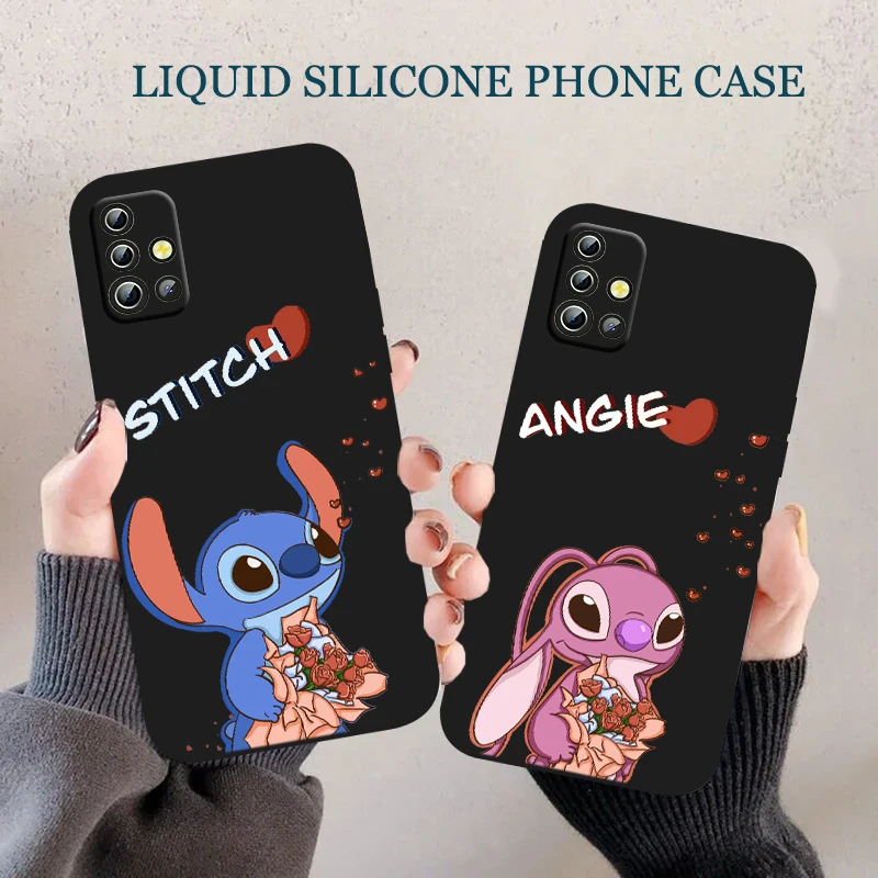 

Disney Cartoon Lilo & Stitch Phone Case For OPPO Reno 7 6 SE Z Find X5 X3 X2 Neo Lite Pro Liquid Rope Silicone Funda Cover Soft