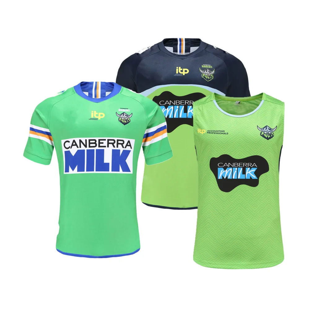 

2021 Canberra Raiders Home/Away/Heritage Men's Jersey Rugby Jersey Sport Shirt S-5XL