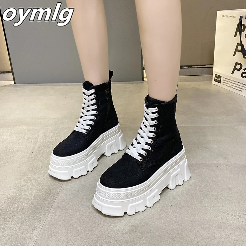 

Туфли-лодочки женские на платформе, базовые, с круглым носком, на каблуке 9 см, на шнуровке, парусиновые, черные, Размеры 35-39