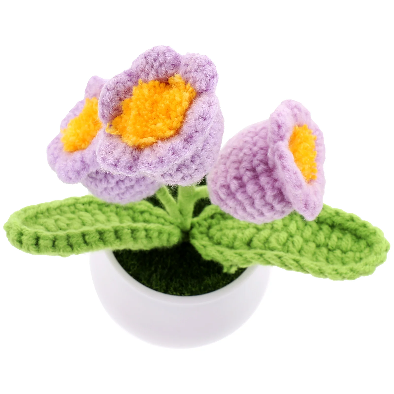 

Crochet Flower Artificial Flowers Potted Fake Ornament Tabletop Decor Lifelike Valley The Handmade Knitted Lily Convallaria