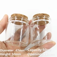 12pcslot 334750mm 50ml glass bottles with cork spicy storage glass jars containers glass spice vials craft diy small jars