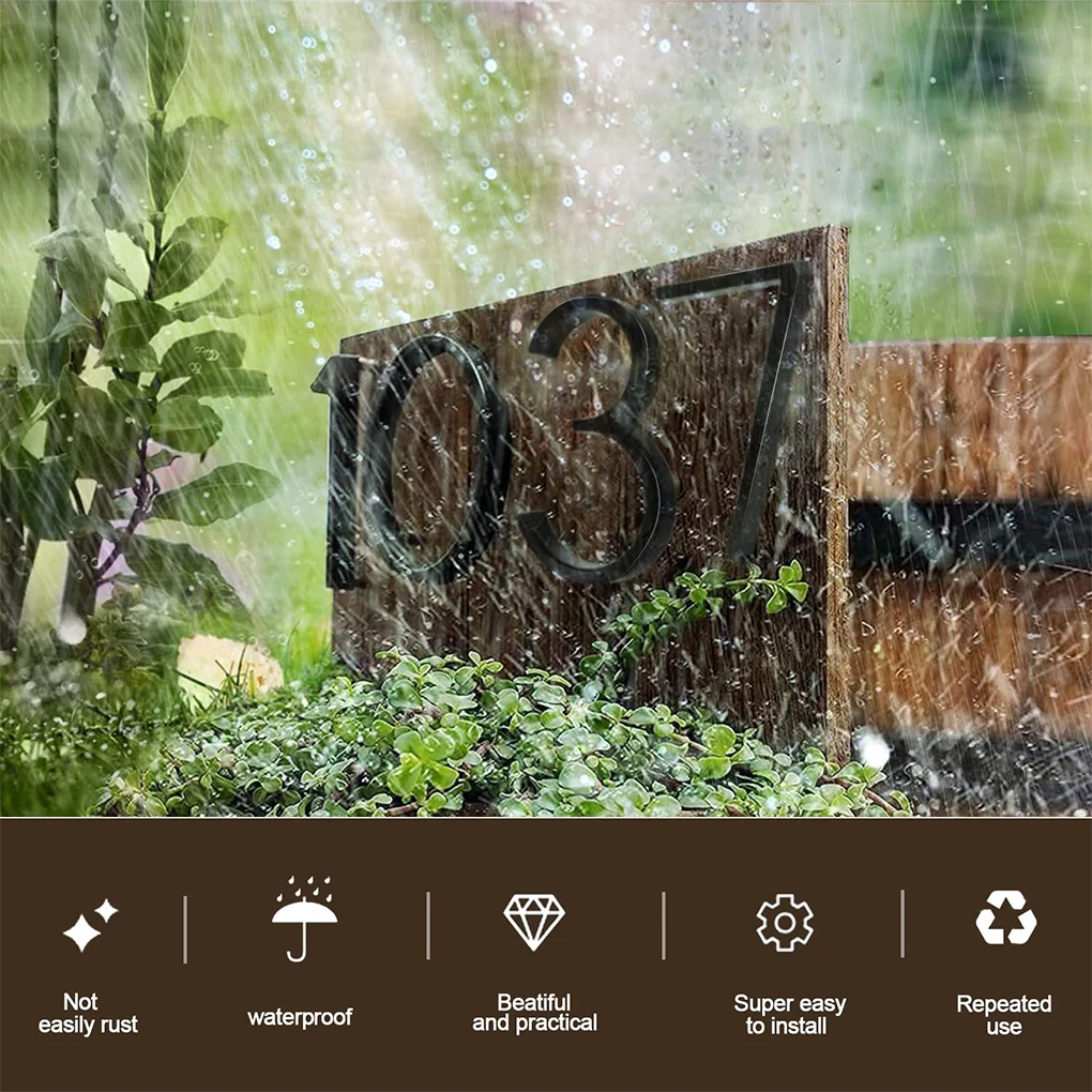 

10 шт./компл., номер дома 0-9, блоки с покрытием из цинкового сплава, для складов, школьных зданий, адресная табличка