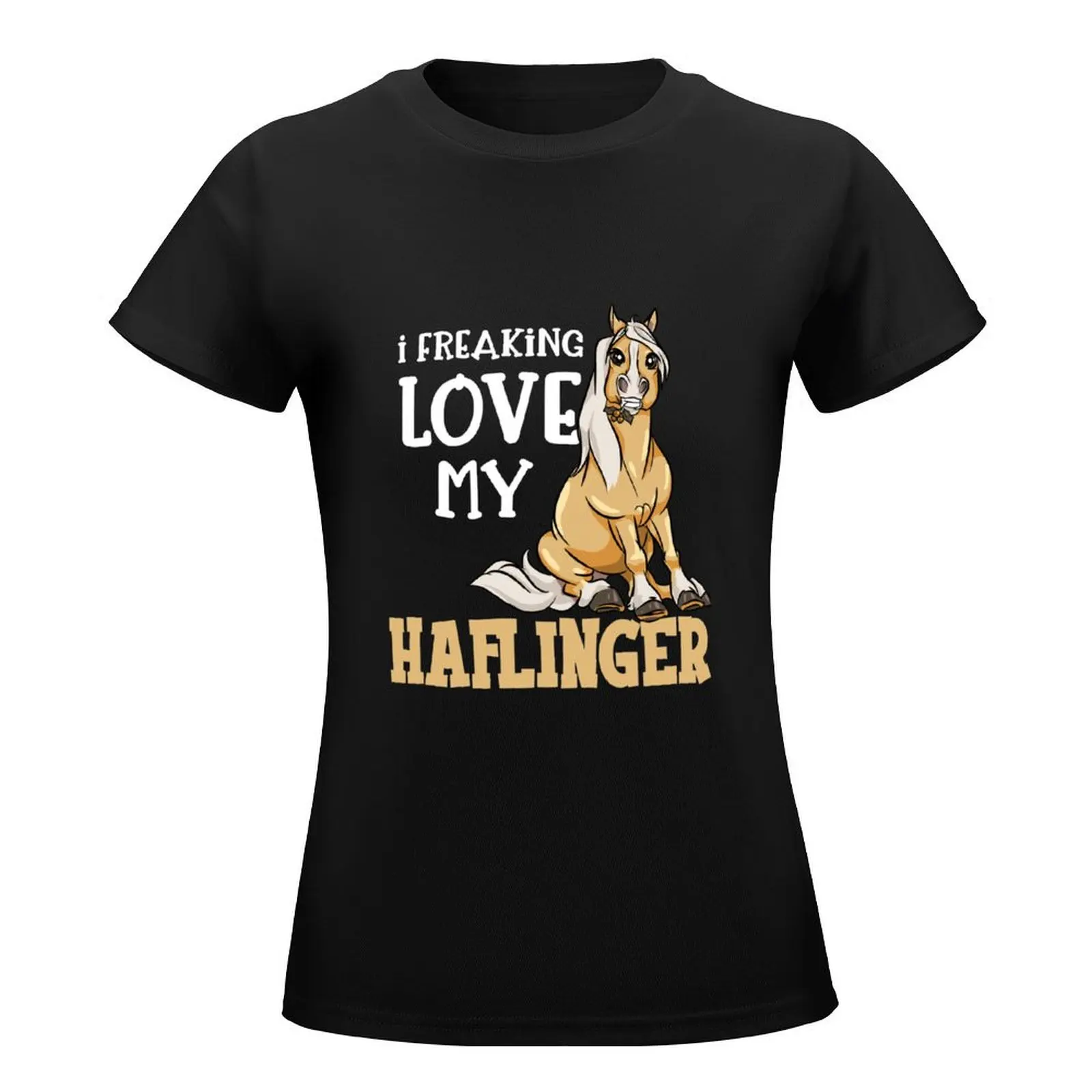 Футболка с надписью I Freaking Love My Haflinger