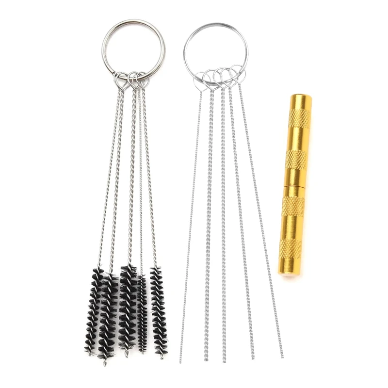 

Needle Brush Cleaning Brush Attachment Set Stainless for Cleaning Teensy Tiny Tubes Airbrushes Tattoo Equipment Nozzles