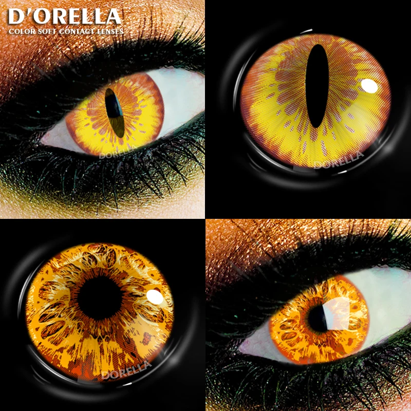 

D'ORELLA Colored Contact Lenses for Eyes Cosmetic Cosplay Contact Lenses Crazy Lenses Halloween Eyes Lens 1 Pair Contact Lenses