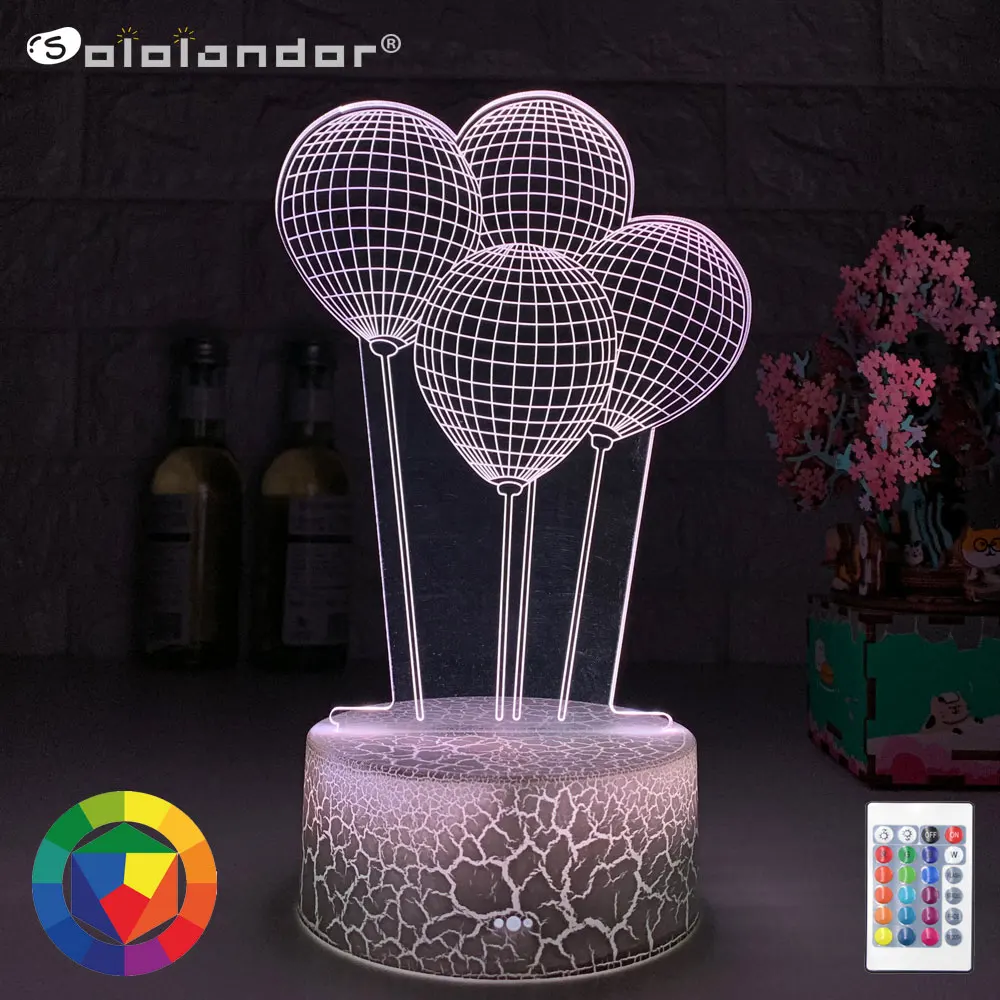

3D led Illusion Child Night Light Balloon Touch Sensor Remote Night lights for Kids Bedroom Decoration Balloon Lamp Gift for kid