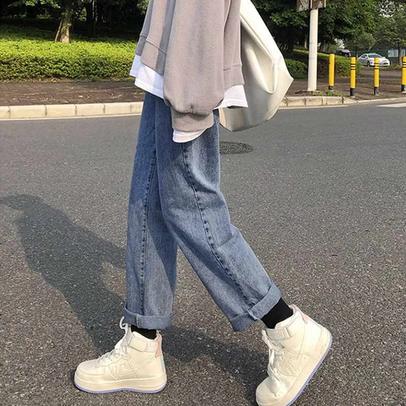 

505# 2022 Spring Wide Leg Loose Straight Denim Maternity Jeans Belly Pants Clothes for Pregnant Women Casual Pregnancy Clothing
