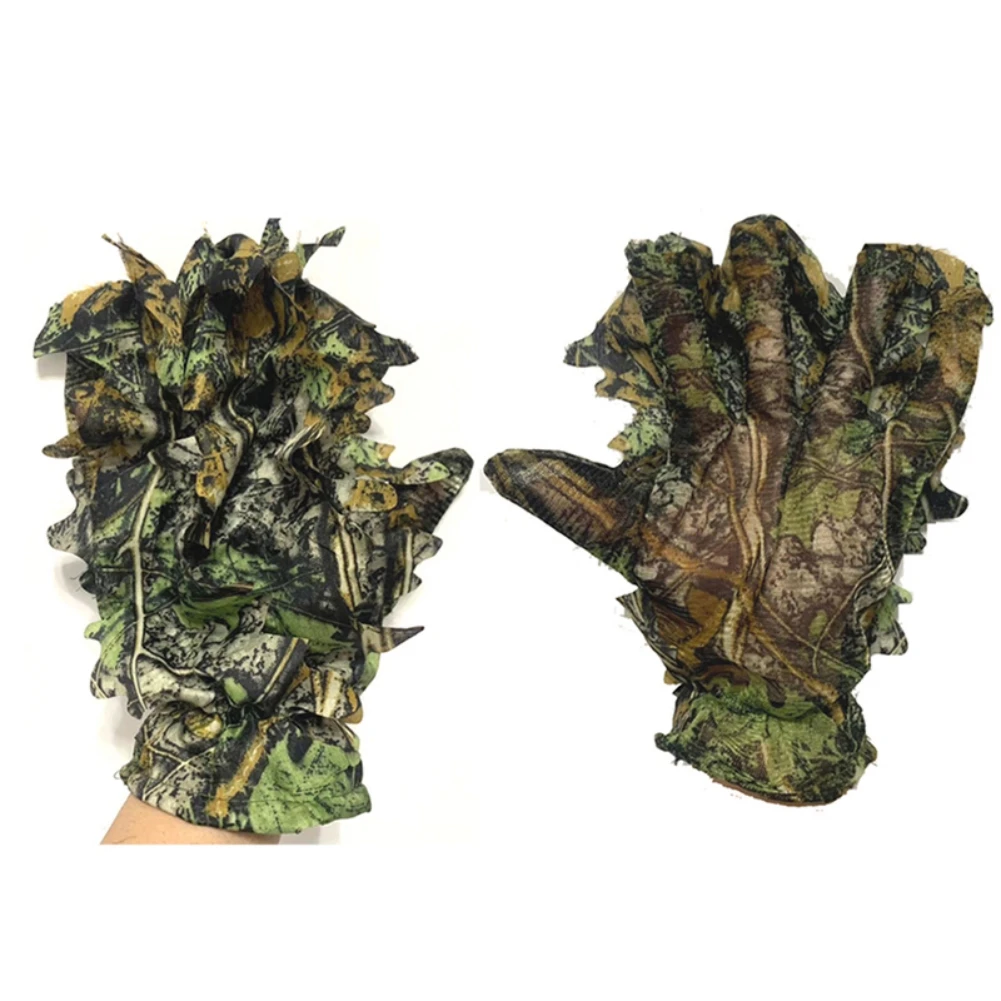 

Hunting Camouflage Suit 3D Dense Leaf Camouflage Cap Jili Fan Outdoor Combat Training Eat Chicken Equal Size Leaf Gloves