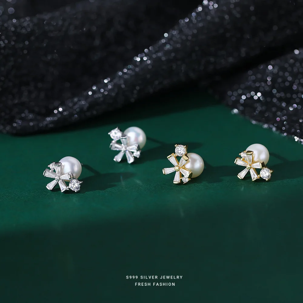 

Женские серьги из серебра 925 пробы, с цветком