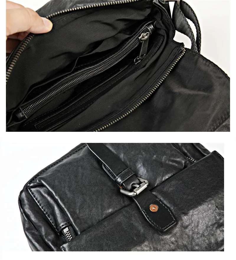 PNDME simple leisure luxury desig men's shoulder bag daily outdoor high quality natural real leather crossbody bag for teenagers